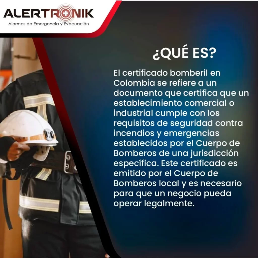 Conoces el certificado de bomberos
𝐒𝐚𝐛𝐢𝐚𝐬 𝐪𝐮𝐞 𝐞𝐥 𝐜𝐮𝐞𝐫𝐩𝐨 𝐝𝐞 𝐛𝐨𝐦𝐛𝐞𝐫𝐨𝐬 𝐜𝐞𝐫𝐭𝐢𝐟𝐢𝐜𝐚 𝐥𝐚𝐬 𝐞𝐦𝐩𝐫𝐞𝐬𝐚𝐬 𝐬𝐨𝐛𝐫𝐞 𝐥𝐚𝐬 𝐜𝐨𝐧𝐝𝐢𝐜𝐢𝐨𝐧𝐞𝐬 𝐝𝐞 𝐬𝐞𝐠𝐮𝐫𝐢𝐝𝐚𝐝?
El Certificado de bomberos garantiza las condiciones de seguridad humana, riesgos de incendio, materiales peligrosos y sistemas de protección contra incendios en empresas o fábricas
𝐋𝐨 𝐜𝐨𝐧𝐨𝐜𝐢́𝐚𝐬? aquí te presentamos los principales aspectos:
𝐒𝐢́𝐠𝐮𝐞𝐧𝐨𝐬 𝐞𝐧 𝐧𝐮𝐞𝐬𝐭𝐫𝐚𝐬 𝐩𝐚́𝐠𝐢𝐧𝐚𝐬 𝐩𝐚𝐫𝐚 𝐦𝐚́𝐬 𝐢𝐧𝐟𝐨𝐫𝐦𝐚𝐜𝐢𝐨́𝐧 𝐝𝐞 𝐢𝐧𝐭𝐞𝐫𝐞́𝐬 𝐩𝐚𝐫𝐚 𝐭𝐢